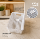 Fresh Box™ | Kit Organizadores de Geladeira com Vedação e Drenagem – 2x 5L + 1x 3,5L