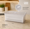 Fresh Box™ | Kit Organizadores de Geladeira com Vedação e Drenagem – 2x 5L + 1x 3,5L