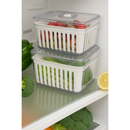 Organizador de Geladeira FreshBox™ 3.8L com Cesto e Controle de Ventilação