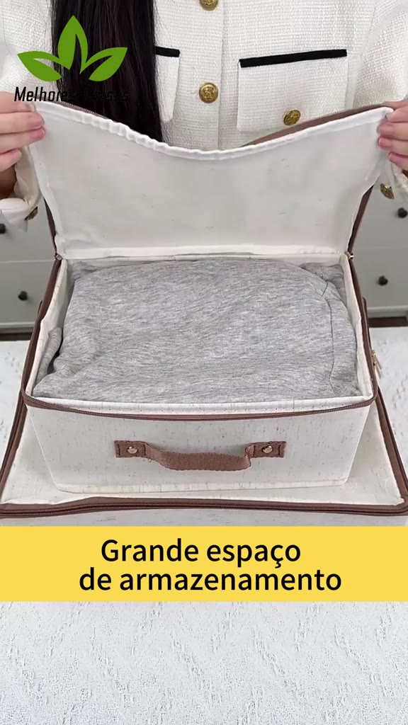 Caixa de armazenamento de algodão de roupas grande cremalheira tecido cesta dobrável quarto