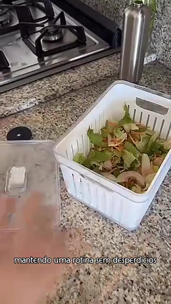 Organizadores de Geladeira de Acrílico com Tampa Drenagem 2,2 Litros