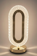 Luminária Abajur de Mesa Lâmpada Quarto Luxuosa Recarregavel Acrílico 3 Tons de Led