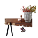 Porta Chaves Hall de Entrada com 3 Cabideiros e Prateleira em madeira Cores