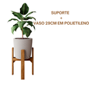 Suporte Legs para Vaso Cachepot em Madeira Pinus 55cm /40cm com Vaso de Plantas