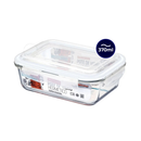 Kit 10 Potes Vidro Hermético Retangular 4 Travas Marmita Premium - 370 ml