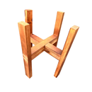 Suporte Legs para Vaso Cachepot em Madeira Pinus 55cm /40cm com Vaso de Plantas