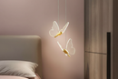 Dourado Pendente Led Borboleta 3 Cores em 1 Luz Luminária De Teto Do Quarto Iluminação Criativo