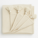 Manta Decorativa Premium para Sofá em Algodão com Pompom Artesanal – Casa Mais 1,40 x 1,40