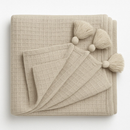 Manta Decorativa Premium para Sofá em Algodão com Pompom Artesanal – Casa Mais 1,40 x 1,40