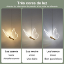 Dourado Pendente Led Borboleta 3 Cores em 1 Luz Luminária De Teto Do Quarto Iluminação Criativo