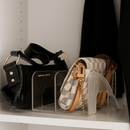 Organizador de Bolsas com 3 Divisões em Acrílico Transparente Preto Branco