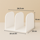 Organizador de Bolsas com 3 Divisões em Acrílico Transparente Preto Branco