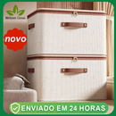 Caixa de armazenamento de algodão de roupas grande cremalheira tecido cesta dobrável quarto