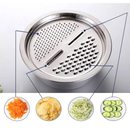 Conjunto Luxo Inox Bowl Ralador Fatiador Escorredor com Tampa Armazenamento com Caixa para Presente