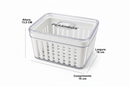 Kit Organizador de Geladeira 3.8 Litros Cesto Com Tampa Multiuso Alimentos Verduras e Vegetais