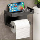 Suporte Porta Papel Higiênico Parede Adesivo Prateleira Celular Lenço Umedecido Banheiro