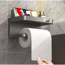 Suporte Porta Papel Higiênico Parede Adesivo Prateleira Celular Lenço Umedecido Banheiro