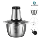 Picador De Alimentos 2L 3L Moedor Elétrico Triturador Potente Carne Legumes Temperos Inox 110v/220v
