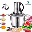 Picador De Alimentos 2L 3L Moedor Elétrico Triturador Potente Carne Legumes Temperos Inox 110v/220v