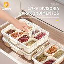 Caixa Organizadora de Alimentos Transparente Geladeira Empilhável Multiuso com Divisórias