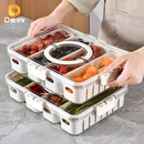 Caixa Organizadora de Alimentos Transparente Geladeira Empilhável Multiuso com Divisórias