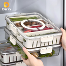 Caixa Organizadora de Alimentos Transparente Geladeira Empilhável Multiuso com Divisórias