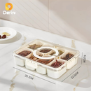 Caixa Organizadora de Alimentos Transparente Geladeira Empilhável Multiuso com Divisórias