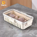 Caixa Organizadora de Alimentos Transparente Geladeira Empilhável Multiuso com Divisórias