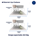 Kit Organizadores de Armario Aramado Cozinha Prateleira Pratos Copos Armário