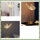 Candeeiro de mesa borboleta, luz noturna nórdica para quarto bivolt 3cors