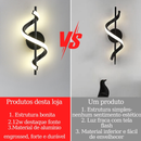 Arandela LED Espiral 40cm Dourado 10W 3000K Bivolt Parede Moderna – NÃO Recarregável / precisa ligar na tomada