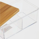 Organizador 23X8X6CM Acrilico Transparente Com Tampa 3 Divisórias Para Algodão Cotonete