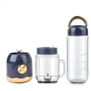 Mini Juicer Liquidificador Portátil Copo Caneca 500ml e 450ml Com 10 Lâminas, Tampa, Canudo e Copo