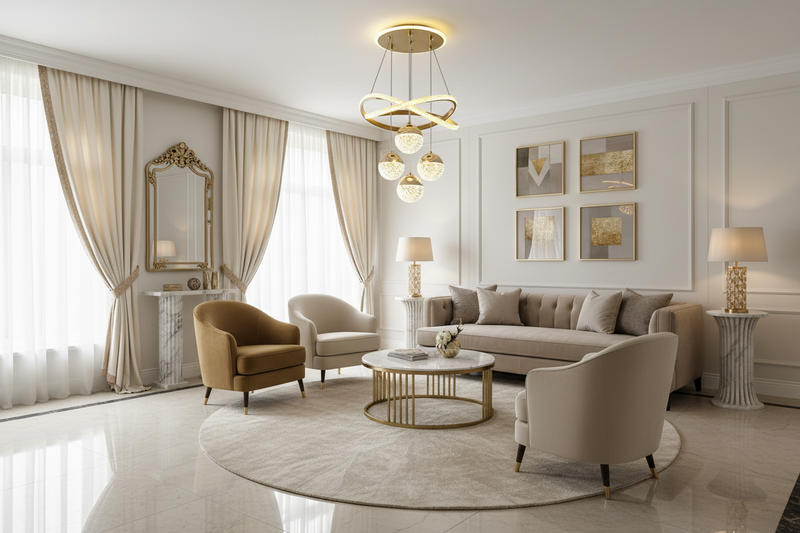 Lustre de Cristal 3 Cores, Lustre para Sala de Jantar e Quarto Moderno de Cristal 110V/220V -O16