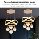 Lustre de Cristal 3 Cores, Lustre para Sala de Jantar e Quarto Moderno de Cristal 110V/220V -O16