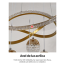 Lustre de Cristal 3 Cores, Lustre para Sala de Jantar e Quarto Moderno de Cristal 110V/220V -O16