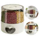 Dispenser Rotativo 6 Compartimentos 360º Graus Grãos Cereais Alimentos Hermético Armazenagem Moderno