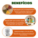 Dispenser Rotativo 6 Compartimentos 360º Graus Grãos Cereais Alimentos Hermético Armazenagem Moderno