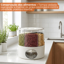 Dispenser Rotativo 6 Compartimentos 360º Graus Grãos Cereais Alimentos Hermético Armazenagem Moderno