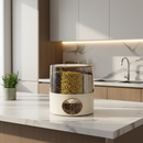 Dispenser Rotativo 6 Compartimentos 360º Graus Grãos Cereais Alimentos Hermético Armazenagem Moderno