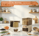 Kit 2 Unidades 1 Pote Giratório + 1 Balde Dispenser De Arroz 5kg Copo Medidor Armazenamento Cereais