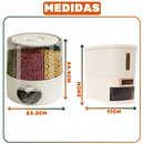 Kit 2 Unidades 1 Pote Giratório + 1 Balde Dispenser De Arroz 5kg Copo Medidor Armazenamento Cereais