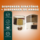Kit 2 Unidades 1 Pote Giratório + 1 Balde Dispenser De Arroz 5kg Copo Medidor Armazenamento Cereais