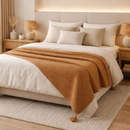 Manta Decorativa Premium para Sofá em Algodão com Pompom Artesanal – Casa Mais 1,40 x 1,40