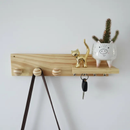 Porta Chaves Hall de Entrada com 3 Cabideiros e Prateleira em madeira Cores