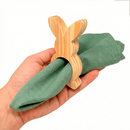 Argolas Porta-Guardanapo Coelho de Páscoa Casa Mais – Madeira Natural (6 unidades) 