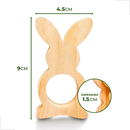 Argolas Porta-Guardanapo Coelho de Páscoa Casa Mais – Madeira Natural (6 unidades) 