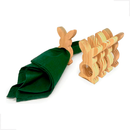 Argolas Porta-Guardanapo Coelho de Páscoa Casa Mais – Madeira Natural (6 unidades) 