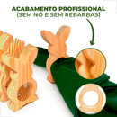 Argolas Porta-Guardanapo Coelho de Páscoa Casa Mais – Madeira Natural (6 unidades) 