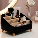 Organizador de Maquiagem com Divisórias Porta Cosméticos Pés Bege Branco Preto Luxo Elegante